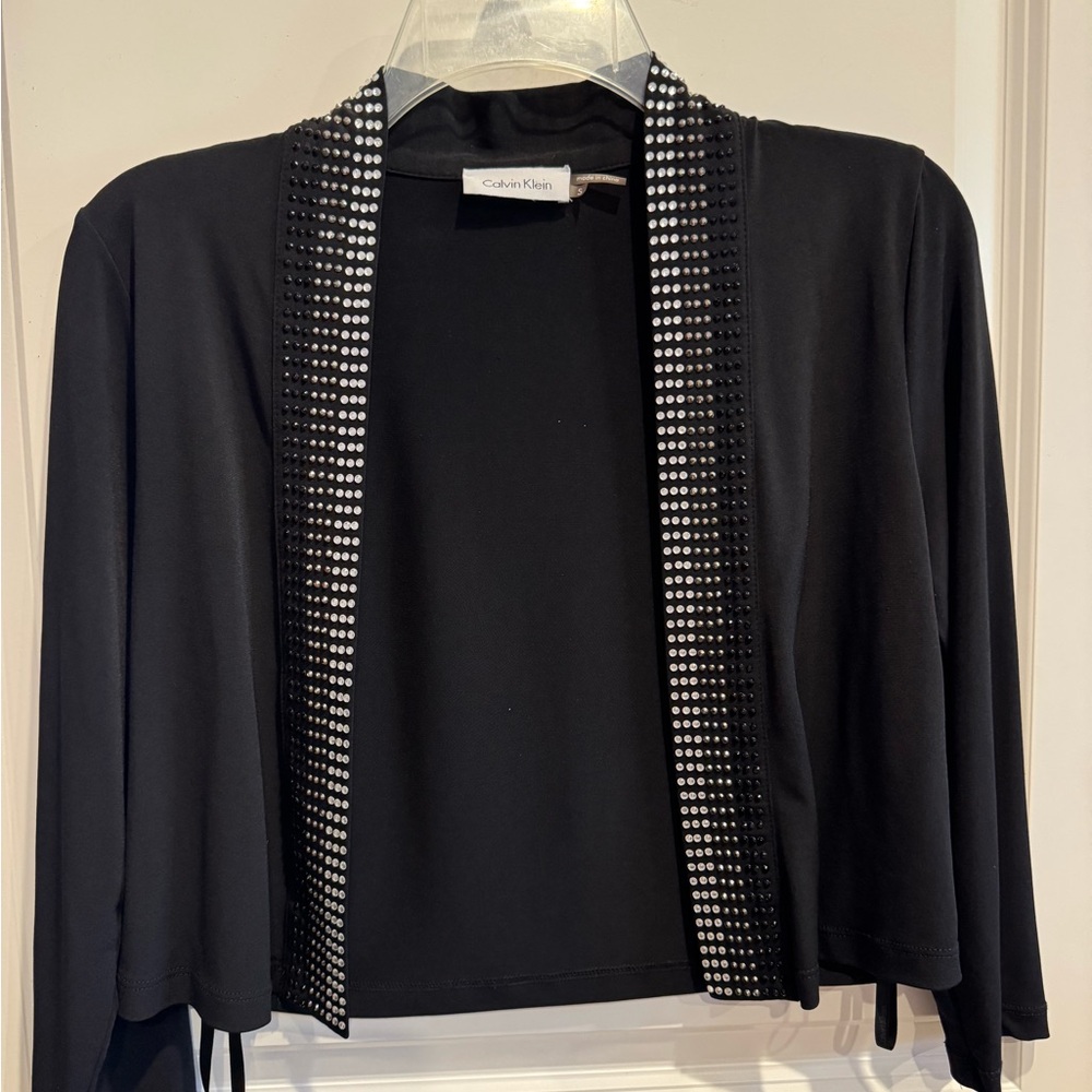 Calvin Klein Black Dress Jacket with Jewel Accents